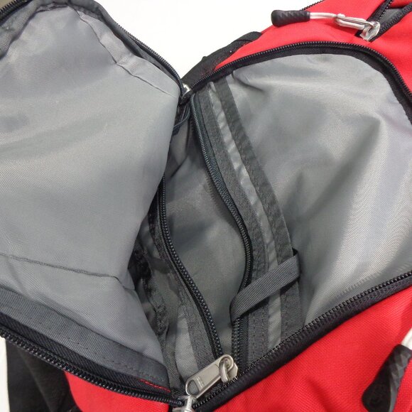 The North Face Pivoter Backpack Red Black FlexVent Laptop School Book Bag - Picture 4 of 7